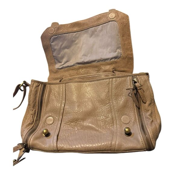 OLIVIA HARRIS Brown Leather Shoulder Bag/Crossbody - Military-ish Look - Picture 5 of 11